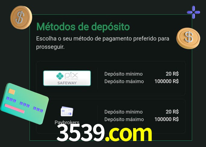 O cassino 3539.com oferece uma grande variedade de métodos de pagamento